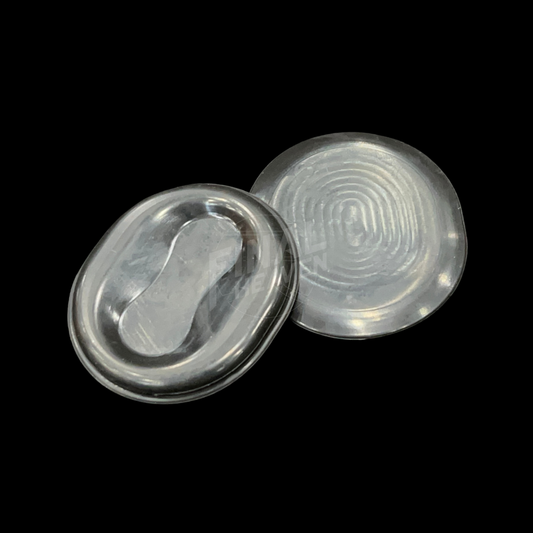 A pair of black rubber grommets designed for the rear valance of a Datsun 280Z or Datsun 260Z