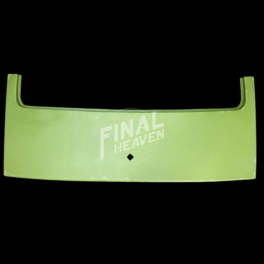 A rear hatch's lower, outer skin rust repair panel for a Datsun 240Z, 260Z or 280Z produced by KF Vintage JDM.