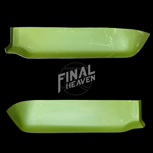 A set of front toe board rust repair panels for a Datsun 240Z produced by KF Vintage JDM