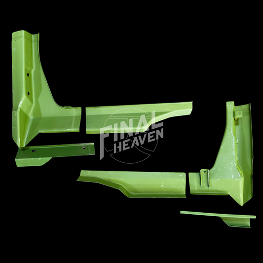 This is a set of rear hatch lower corner restoration / rust repair panels for a Datsun 240Z produced by KF Vintage JDM