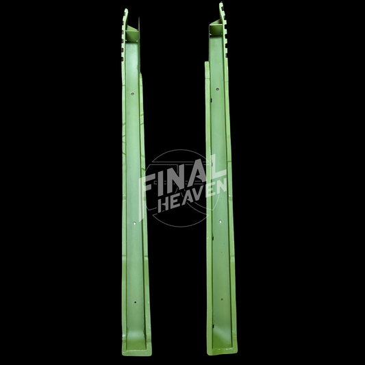 This is a set of Datsun 260Z or 280Z rear frame rail rust repair panels produced by KF Vintage JDM.