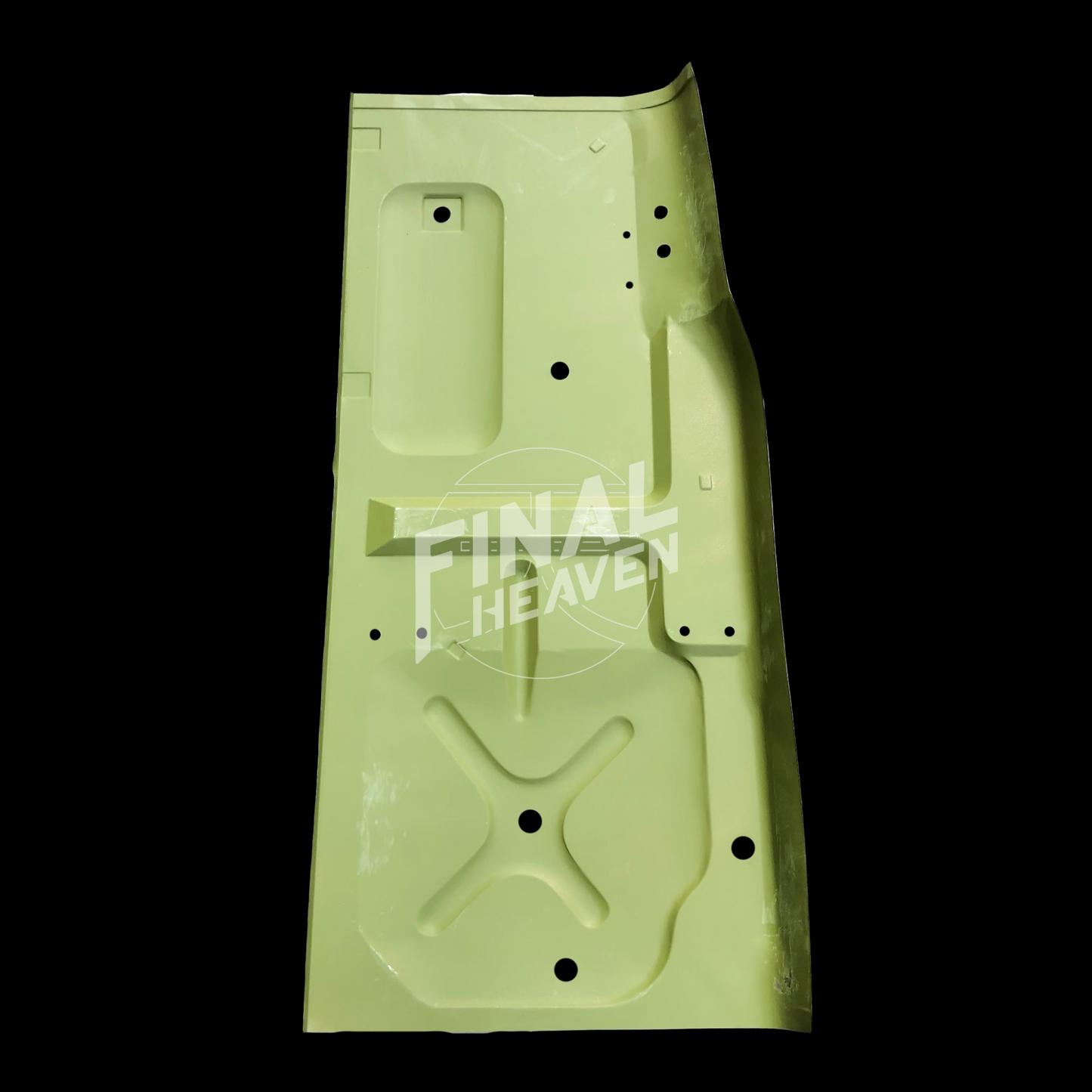 A set of floor board rust repair panels for a Datsun 510 produced by KF Vintage JDM