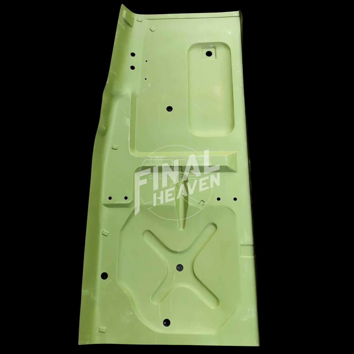 A set of floor board rust repair panels for a Datsun 510 produced by KF Vintage JDM