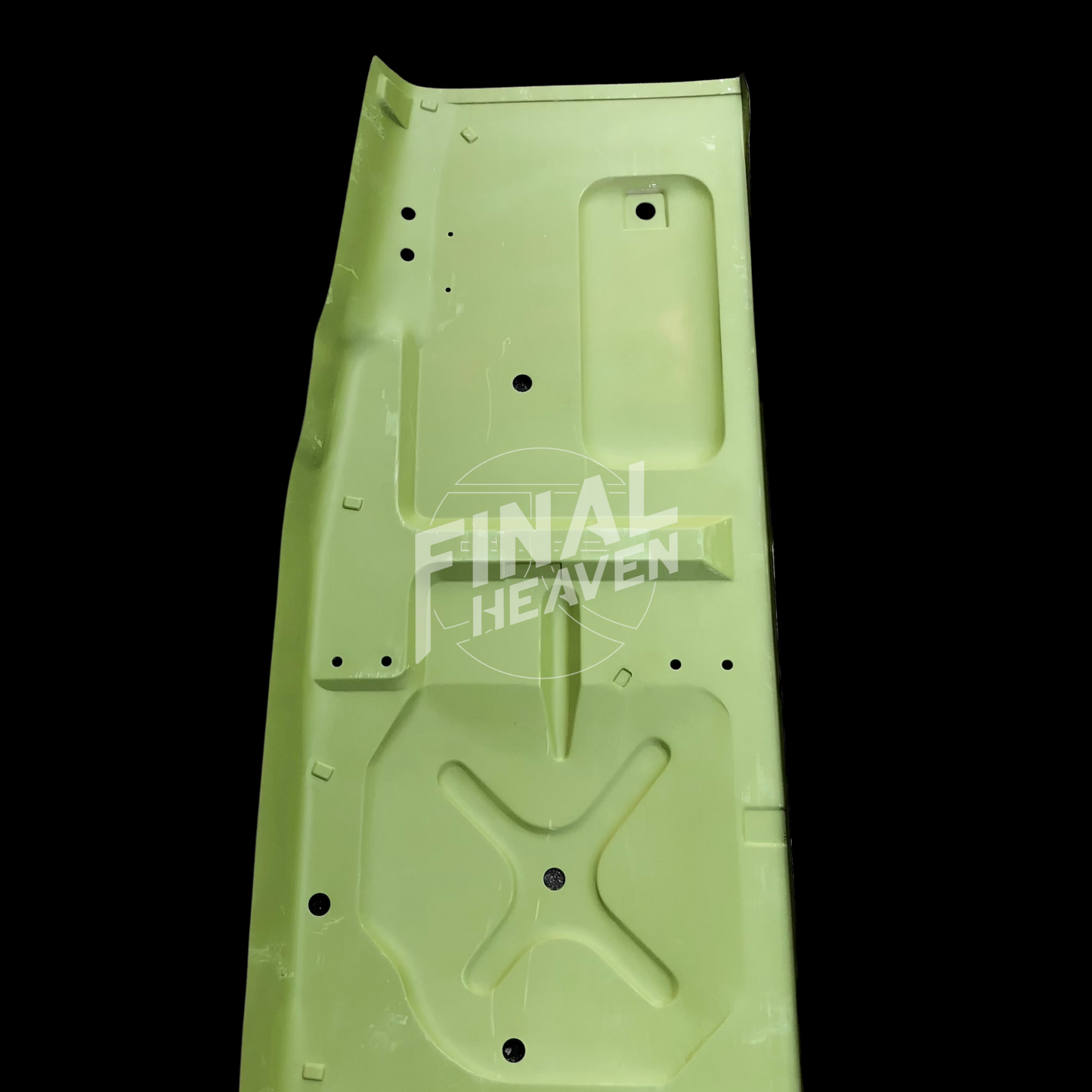 A set of floor board rust repair panels for a Datsun 510 produced by KF Vintage JDM