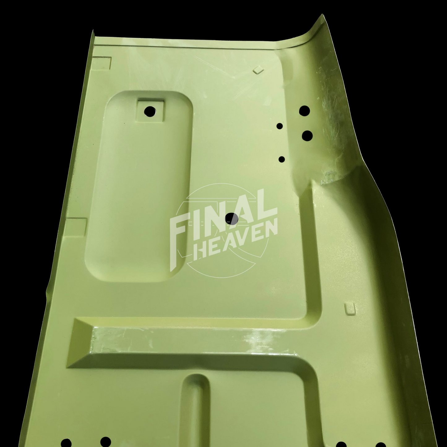 A set of floor board rust repair panels for a Datsun 510 produced by KF Vintage JDM