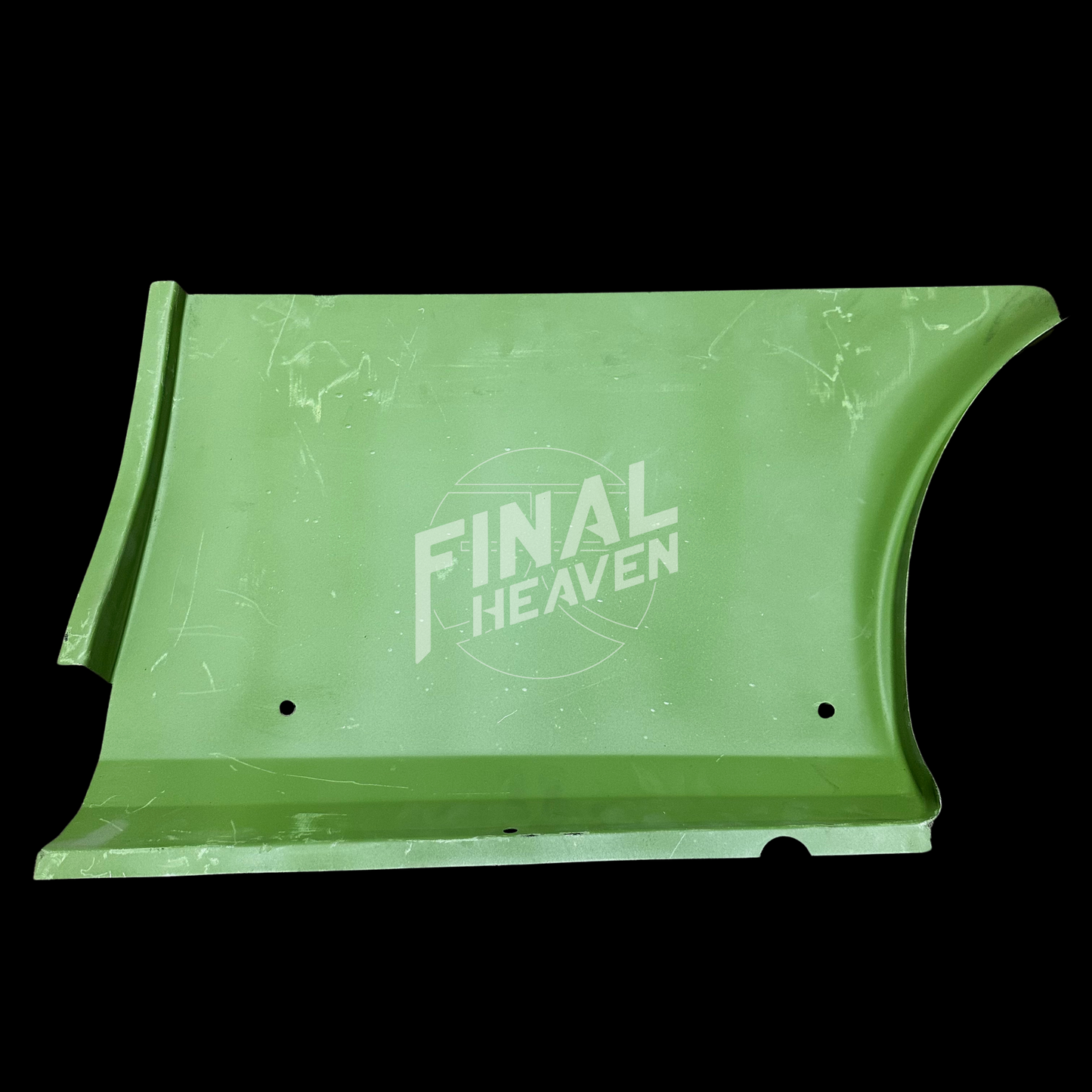 A set of rear dogleg rust repair panels for a Datsun 510 2 door sedan or Nissan Bluebird SSS Coupe produced by KF Vintage JDM