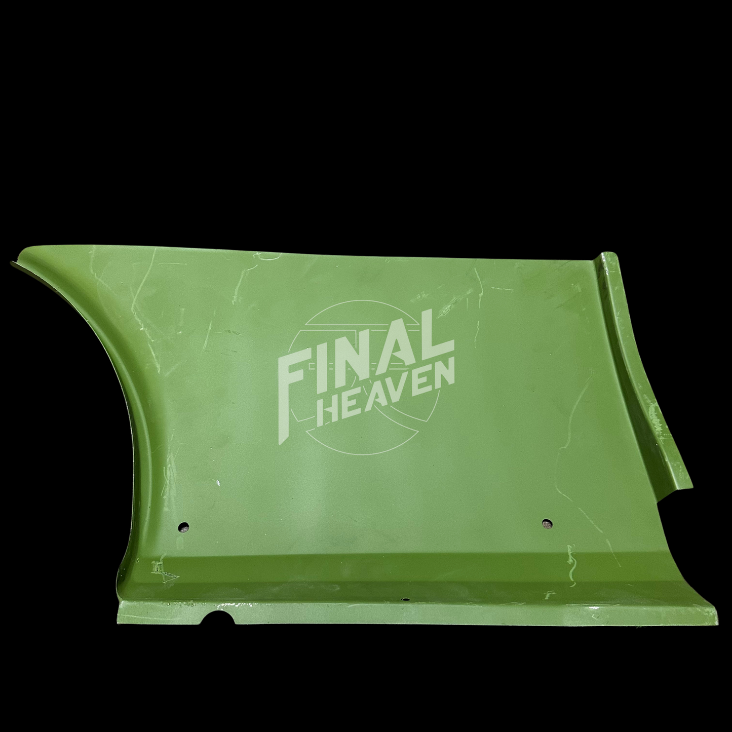 A set of rear dogleg rust repair panels for a Datsun 510 2 door sedan or Nissan Bluebird SSS Coupe produced by KF Vintage JDM