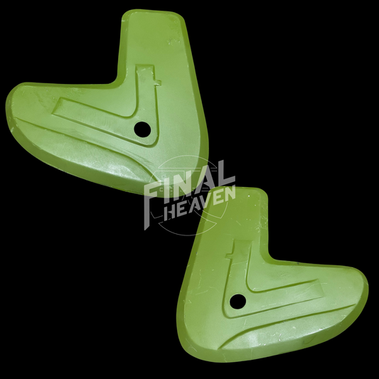 A set of rear seat floor panels rust repair panels for a Datsun 510 2 door sedan or Nissan Bluebird SSS Coupe produced by KF Vintage JDM