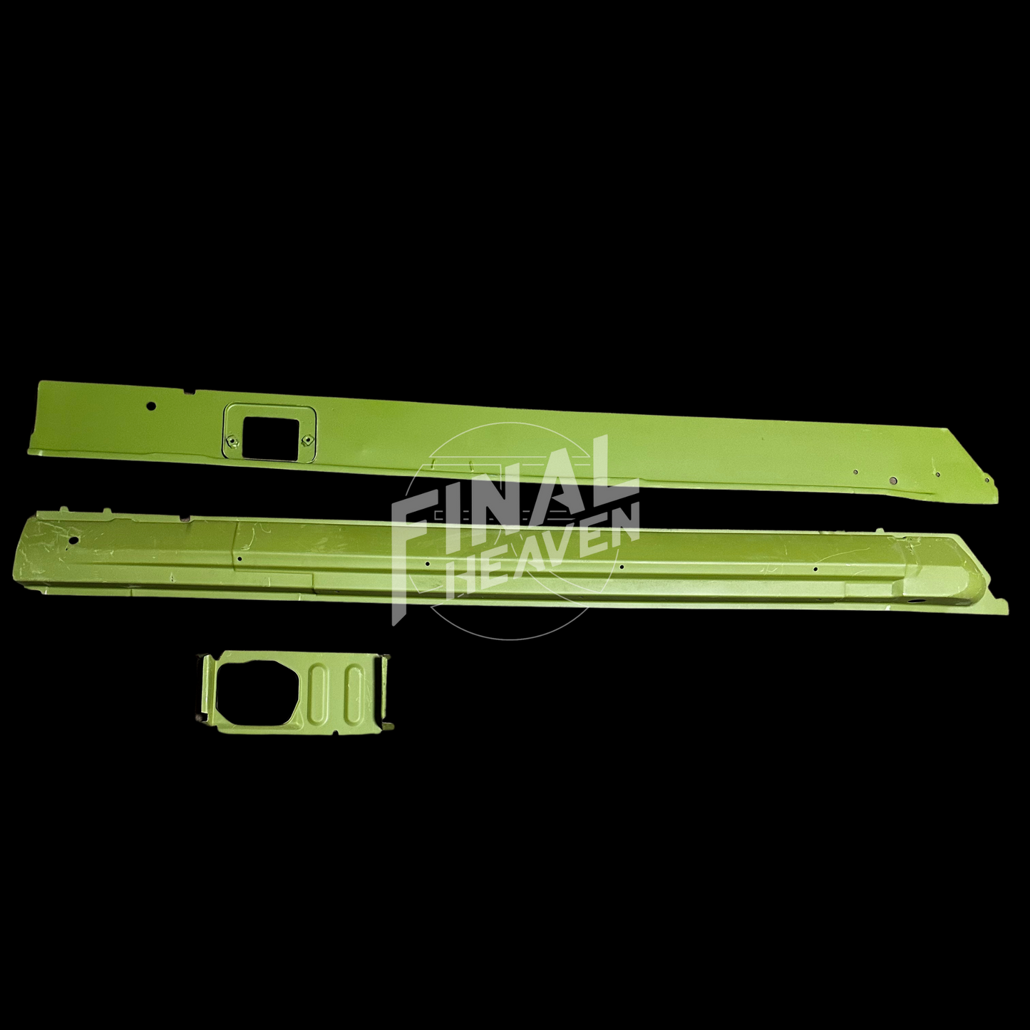 A set of Inner, Reinforcement and Outer Rocker rust repair panels for 1971-1975 Toyota Celica Coupes produced by KF Vintage JDM