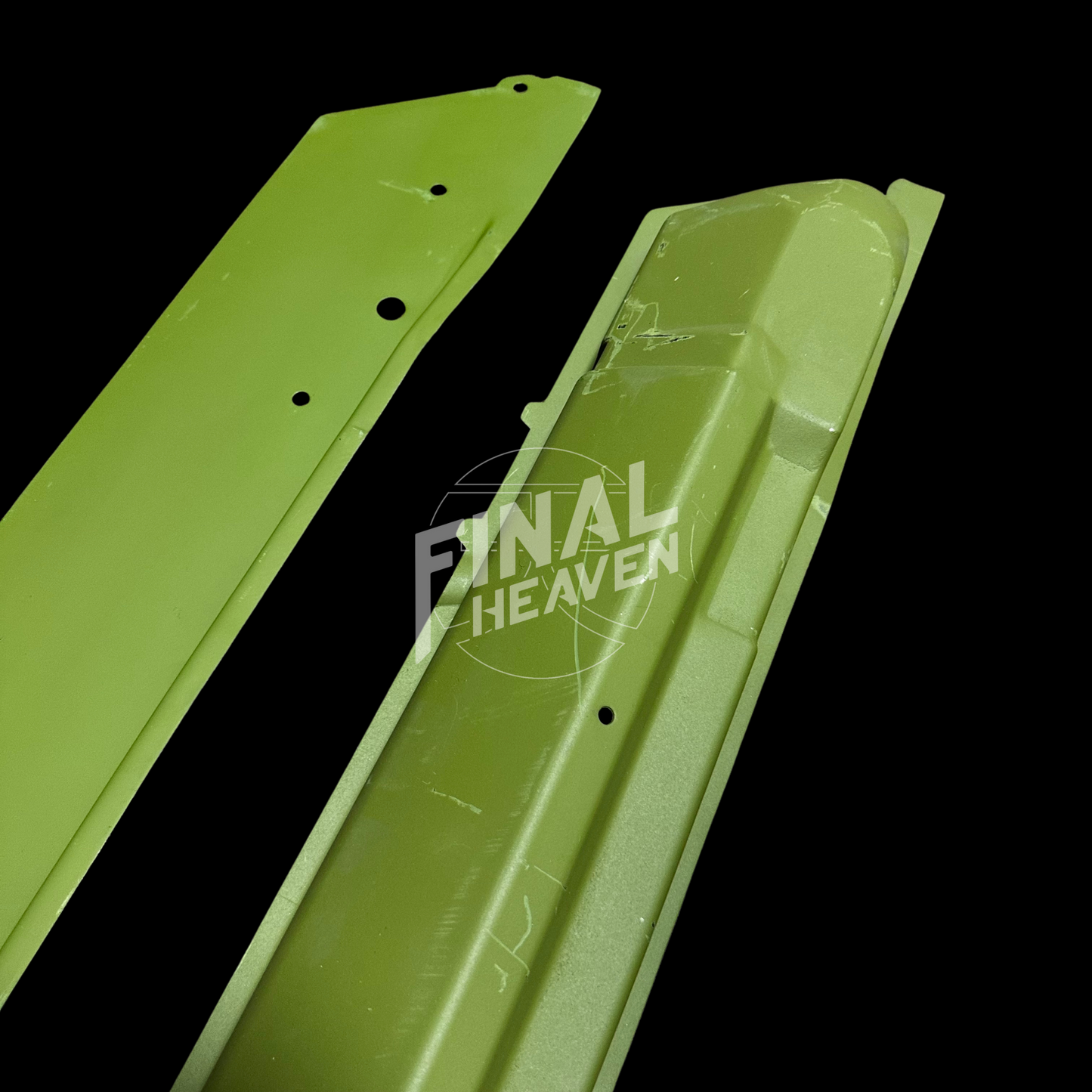 A set of Inner, Reinforcement and Outer Rocker rust repair panels for 1971-1975 Toyota Celica Coupes produced by KF Vintage JDM