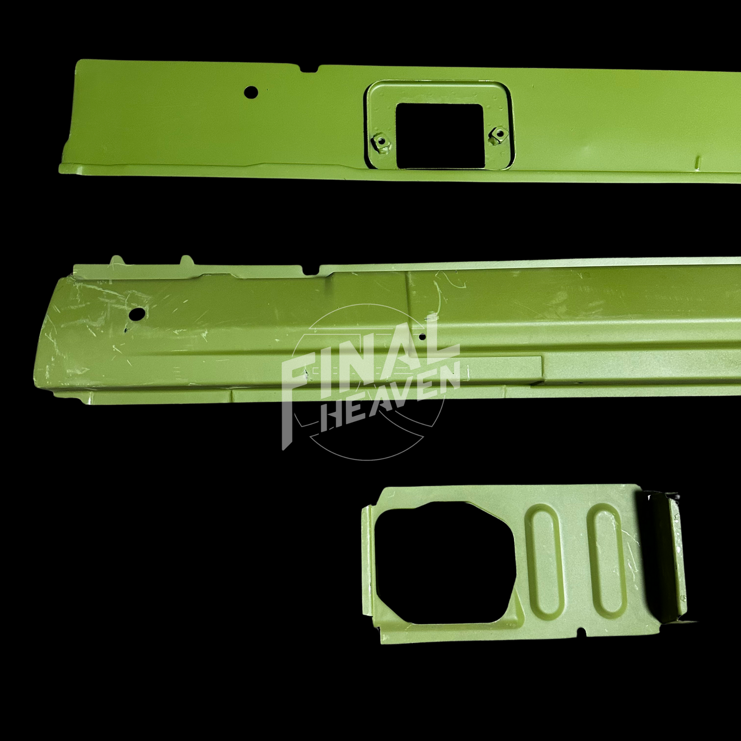 A set of Inner, Reinforcement and Outer Rocker rust repair panels for 1971-1975 Toyota Celica Coupes produced by KF Vintage JDM