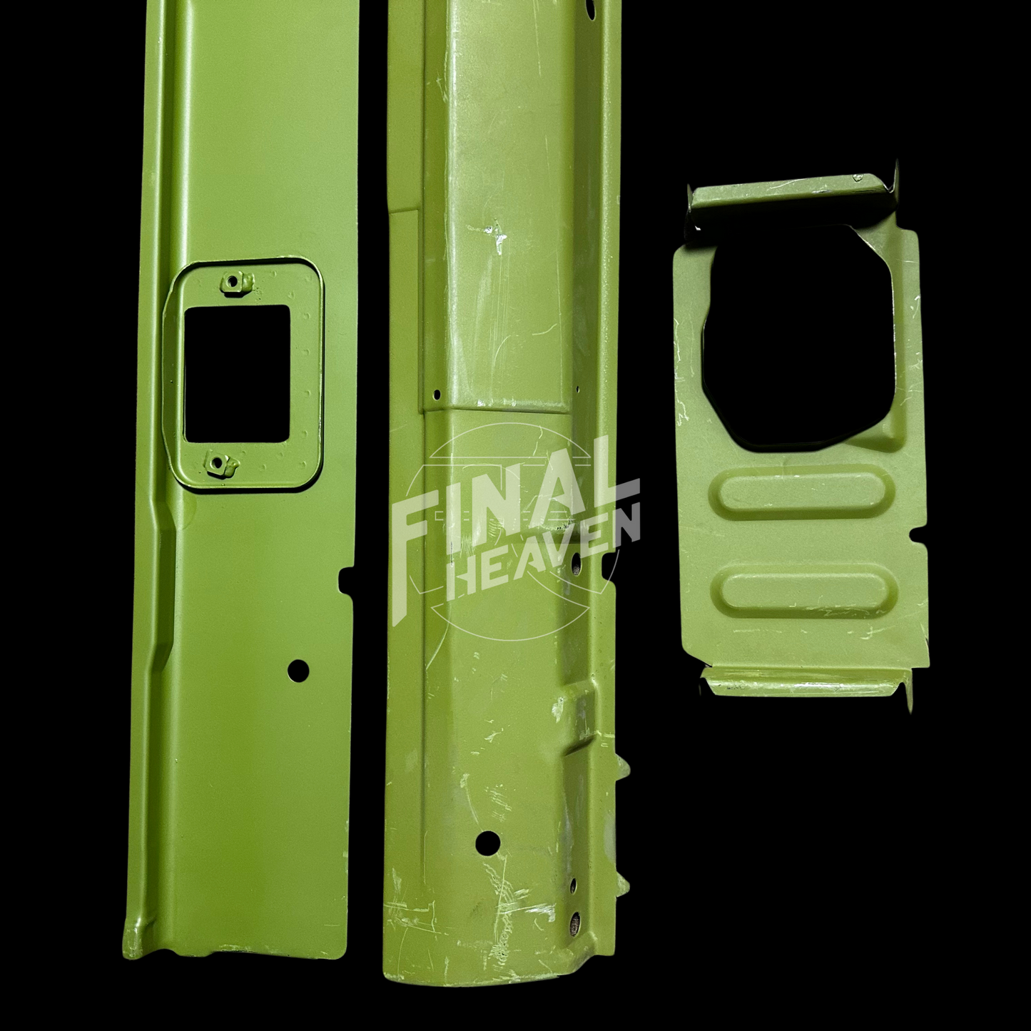 A set of Inner, Reinforcement and Outer Rocker rust repair panels for 1971-1975 Toyota Celica Coupes produced by KF Vintage JDM