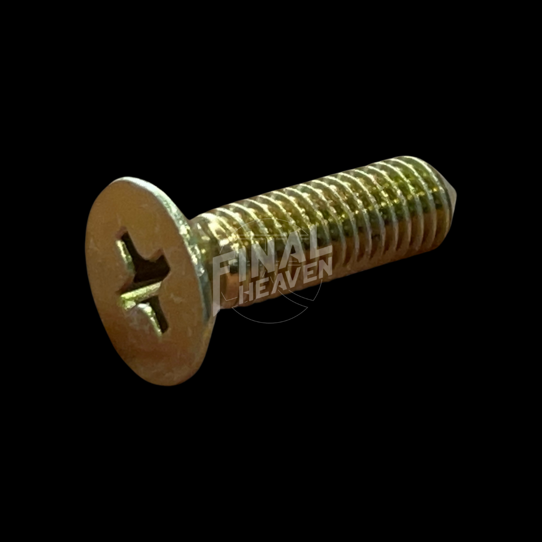 A set of six gold-colored door striker bolts for a Nissan KGC10 Hakosuka 2Dr.