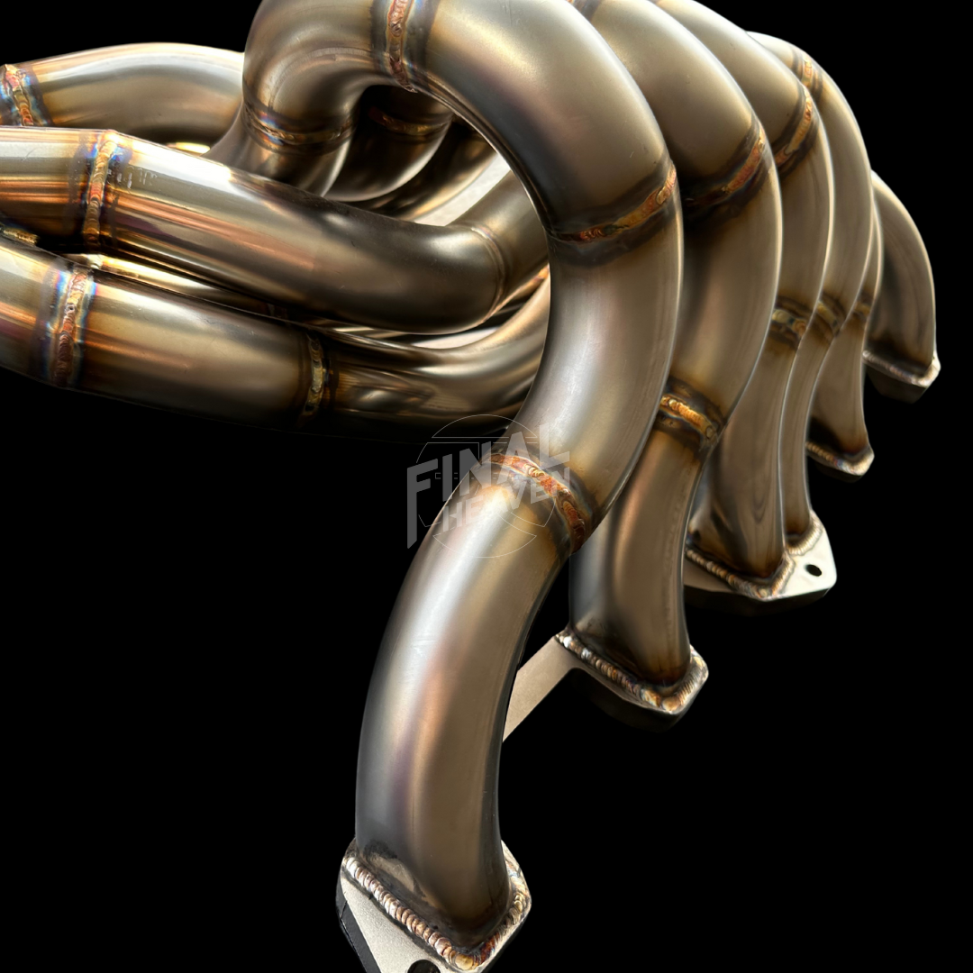 A Stainless Steel exhaust manifold produced by Star Road for Nissan KGC10 Hakosuka Skyline and Datsun 240Z, 260Z or 280Z.