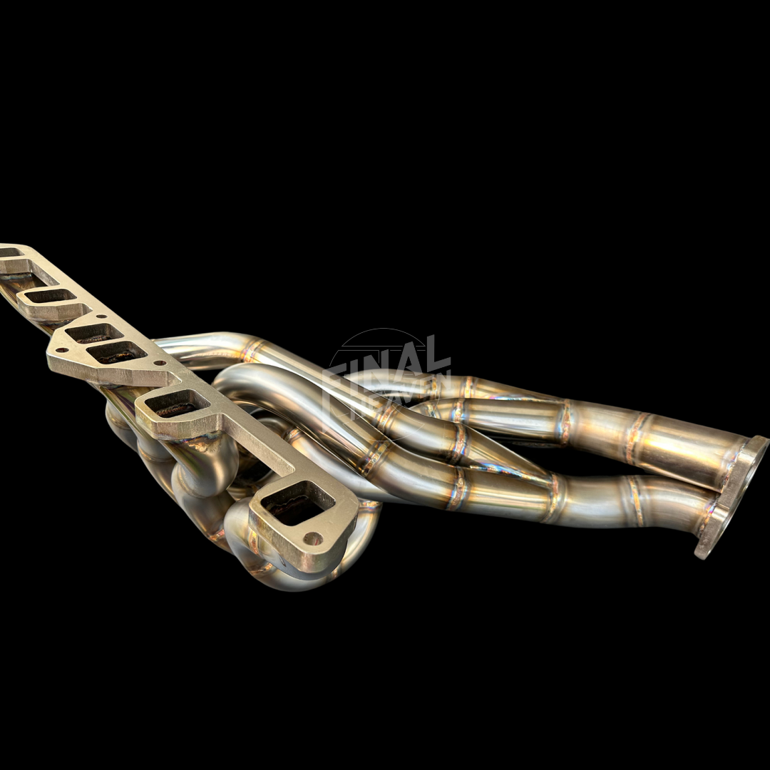A Stainless Steel exhaust manifold produced by Star Road for Nissan KGC10 Hakosuka Skyline and Datsun 240Z, 260Z or 280Z.