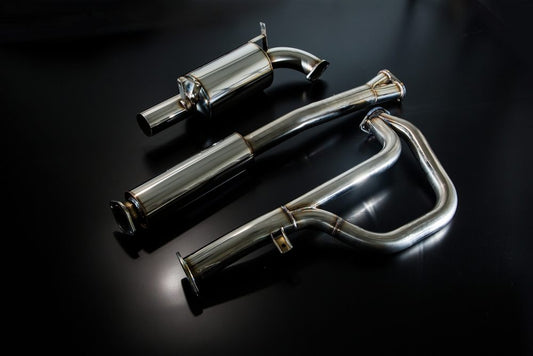 A Stainless Steel exhaust system produced by Star Road for Nissan KGC10 Hakosuka Skyline or Datsun 240Z, 260Z or 280Z.