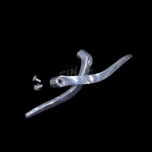 A set of silver inner door handles for a KGC10 Nissan Hakosuka GTX 2Dr, including the handles themselves and mounting screws.