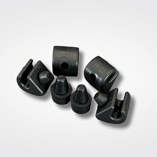 A set of hood bump stops for a KGC10 Nissan Skyline 2000GT Hakosuka produced by MSpeed