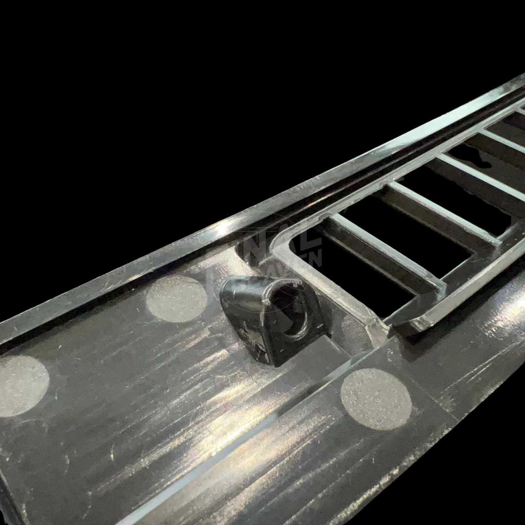 A set of two black dashboard vent covers for Nissan Hakosuka Zenki