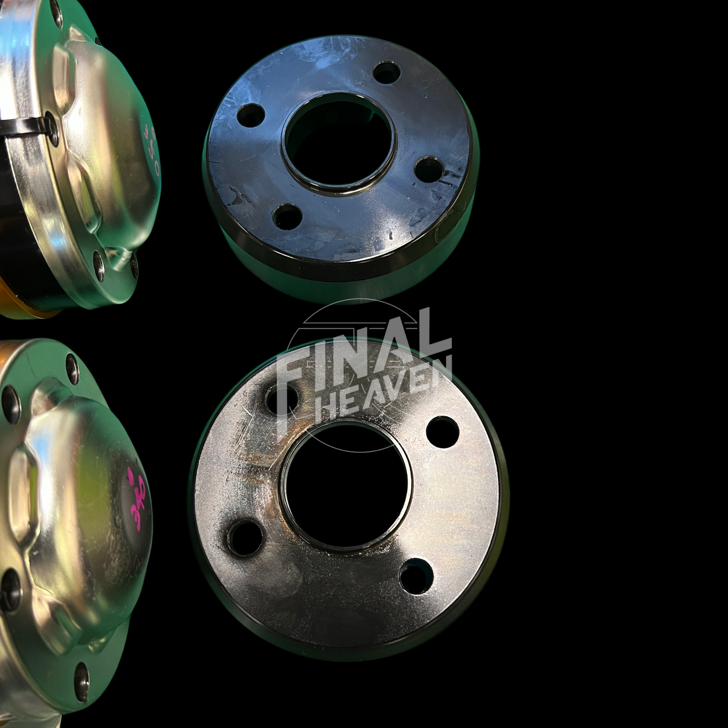 A set of high power CV axles (driveshafts) by ESCORT with accompanying adapters and hardware for Nissan Skyline KGC10 Hakosuka and Datsun 240Z