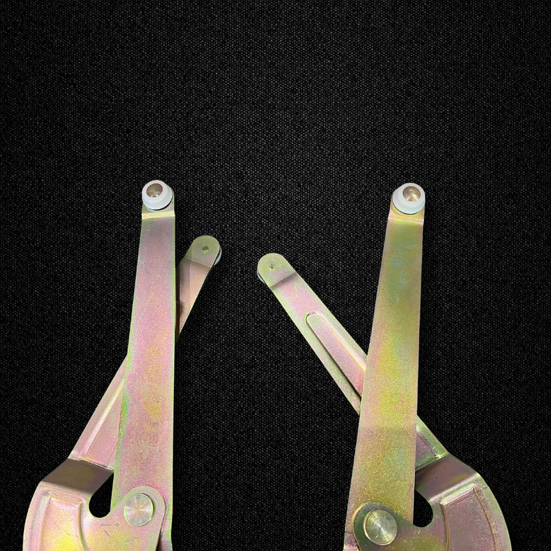 A set of front window manual window regulators for a KGC10 Nissan Skyline 2000GT Hakosuka produced by MSpeed