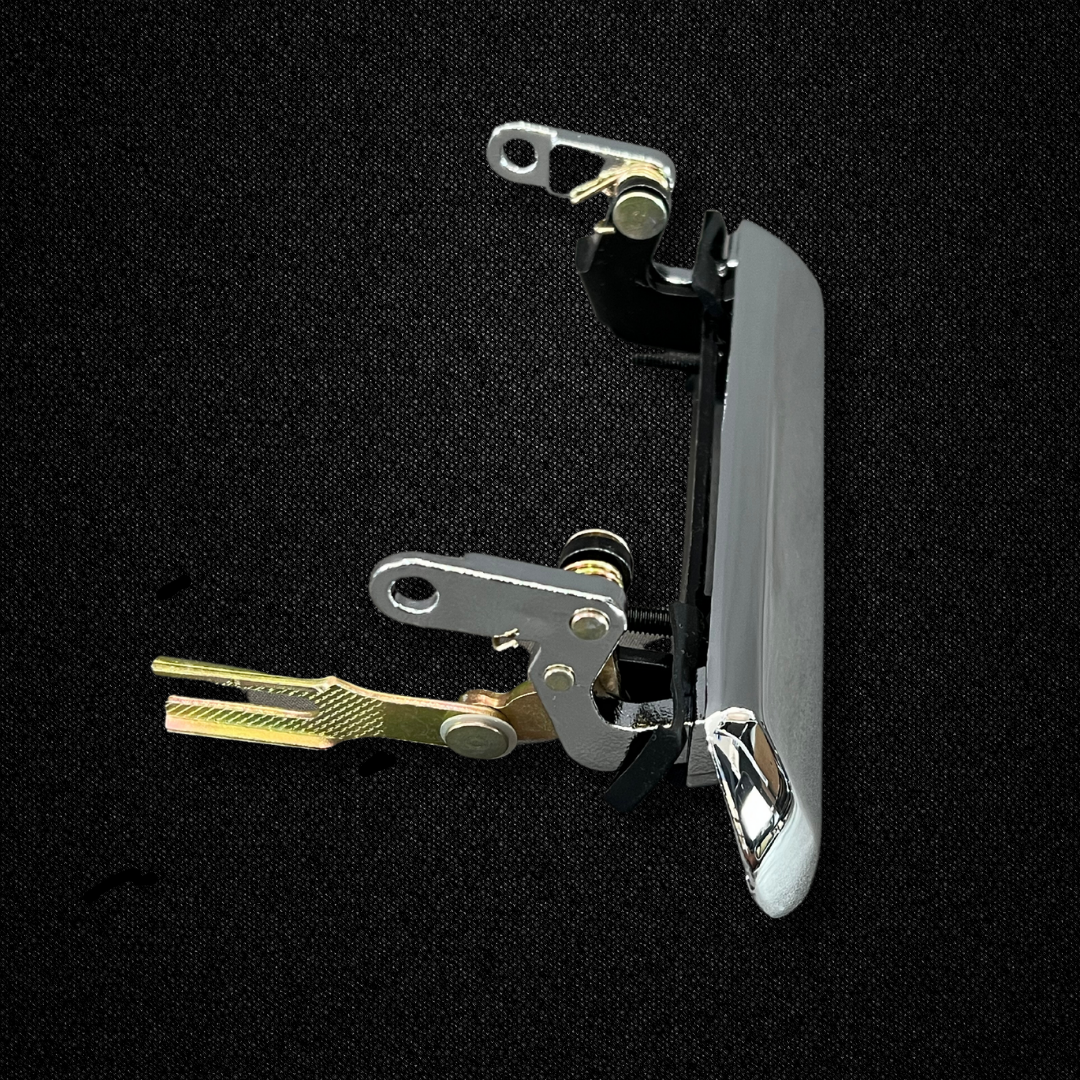 A set of outer door handles for a KGC10 Nissan Skyline 2000GT Hakosuka produced by MSpeed