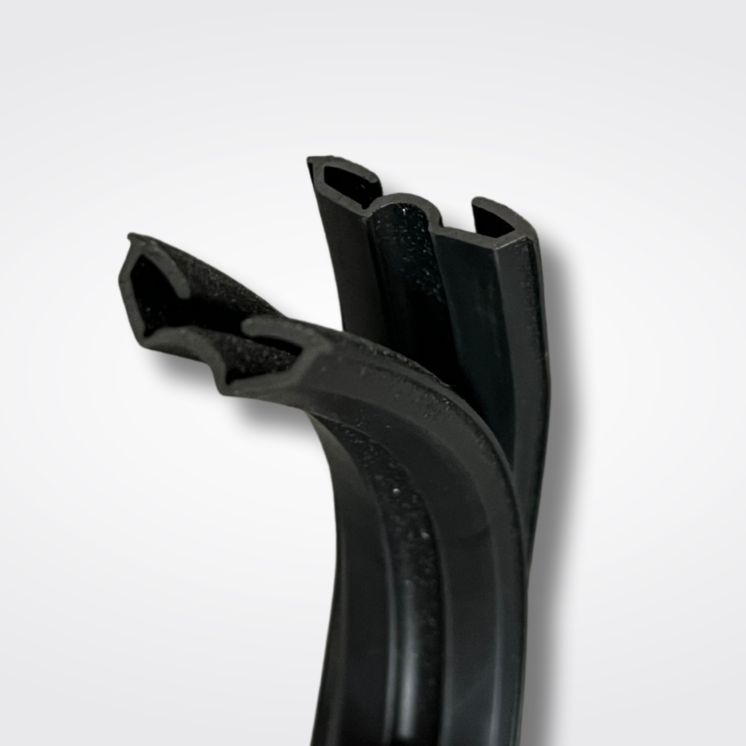 A set of window channels for a KGC10 Nissan Skyline 2000GT Hakosuka produced by MSpeed