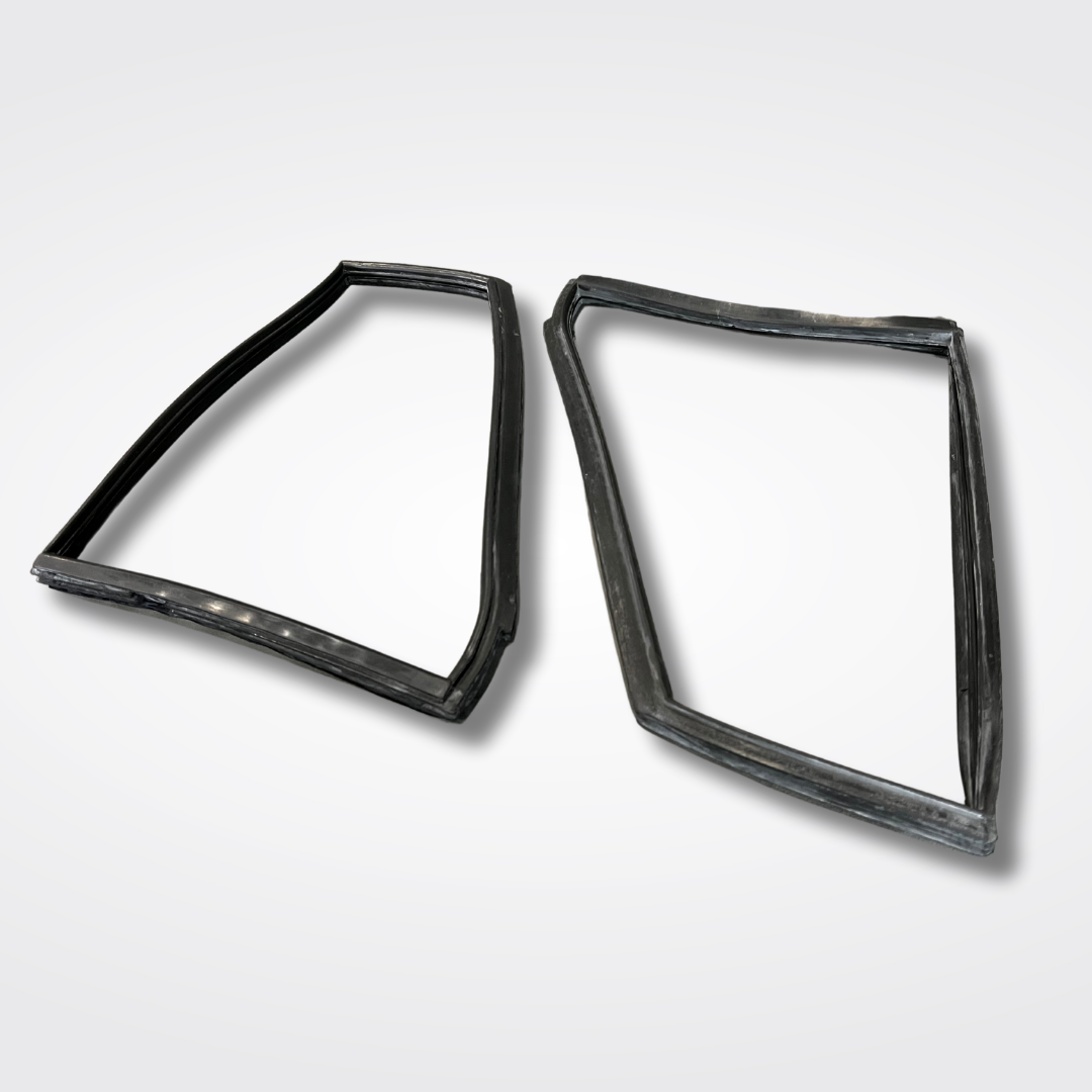 A set of rear quarter window weatherstrips for a GC10 Nissan Skyline 2000GT Hakosuka produced by MSpeed
