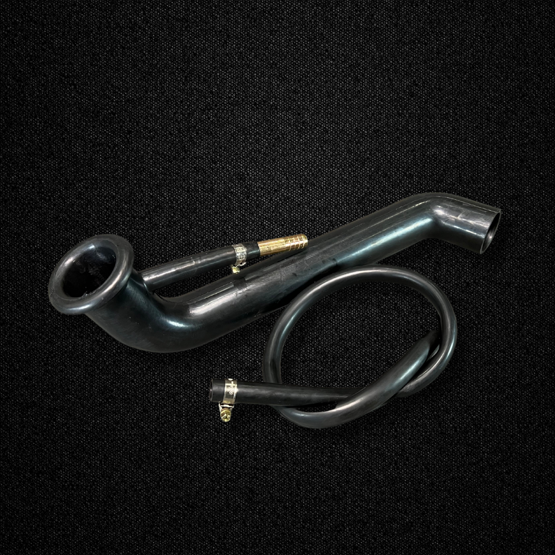 A rubber fuel filler neck for a KGC10 Nissan Skyline 2000GT Hakosuka produced by MSpeed