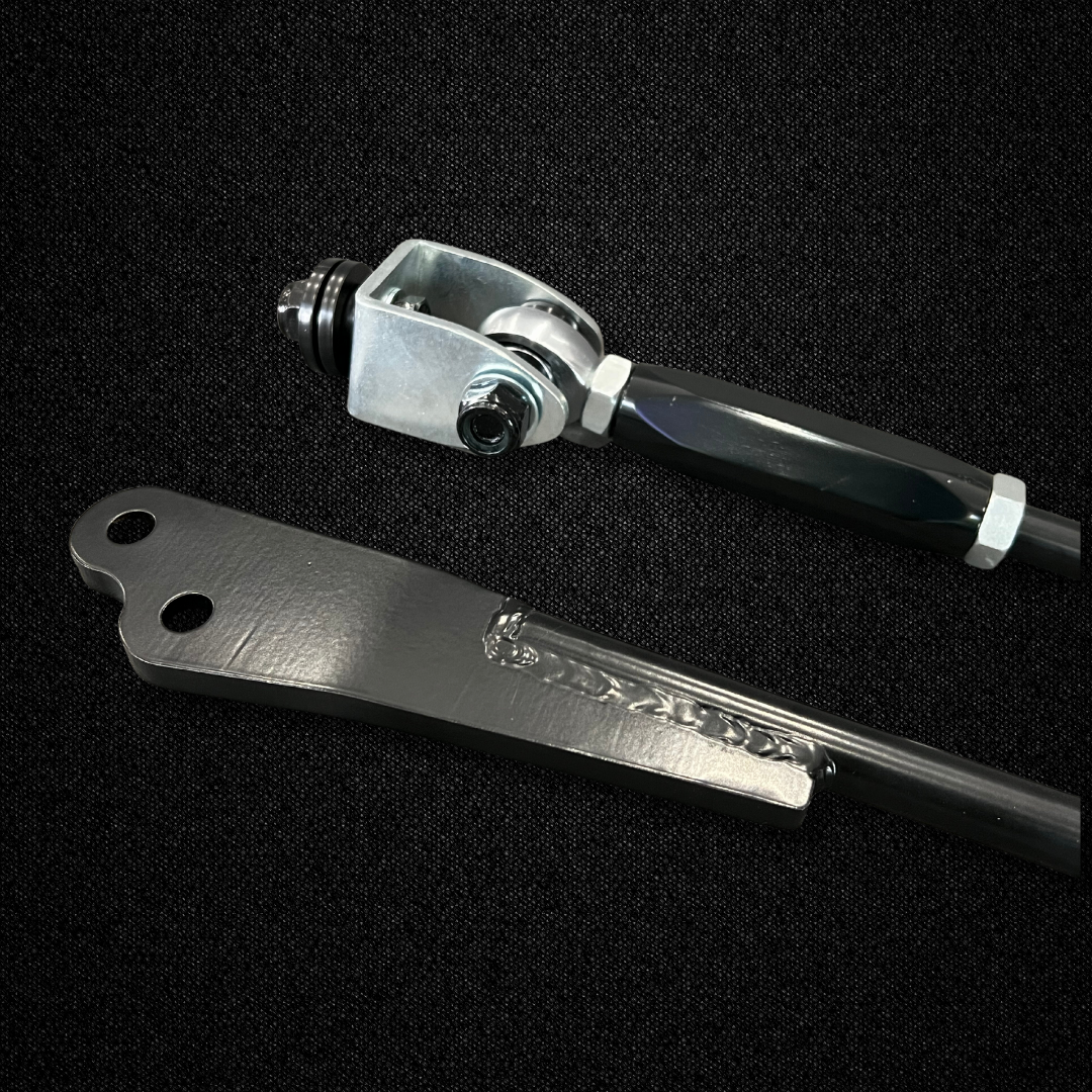 A set of adjustable pillow tension rods for a KGC10 Nissan Skyline 2000GT Hakosuka produced by MSpeed
