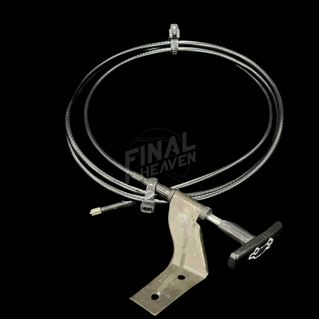 A bonnet release wire for a KGC10 Nissan Skyline 2000GT Hakosuka produced by MSpeed