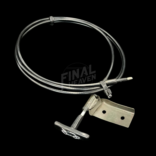 A bonnet release wire for a KGC10 Nissan Skyline 2000GT Hakosuka produced by MSpeed