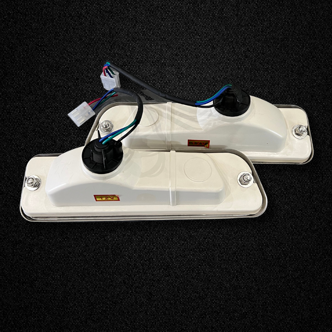 A set of 1969 style front turn signals for a GC10 Nissan Skyline 2000GT Hakosuka produced by MSpeed