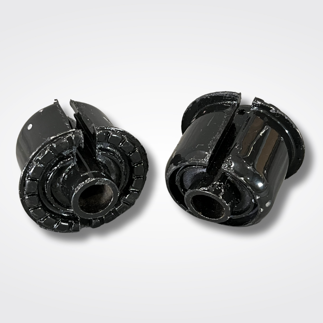 A differential carrier bushing set for a KGC10 Nissan Skyline 2000GT Hakosuka produced by MSpeed