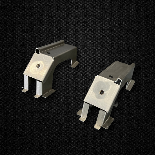 A set of 100L fuel tank stays for a KPGC10 Nissan Skyline 2000GT Hakosuka produced by MSpeed