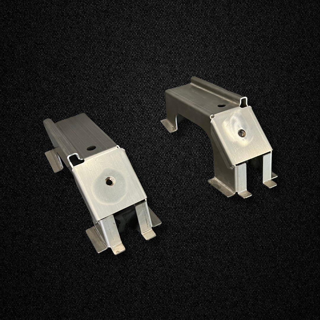 A set of 100L fuel tank stays for a KPGC10 Nissan Skyline 2000GT Hakosuka produced by MSpeed