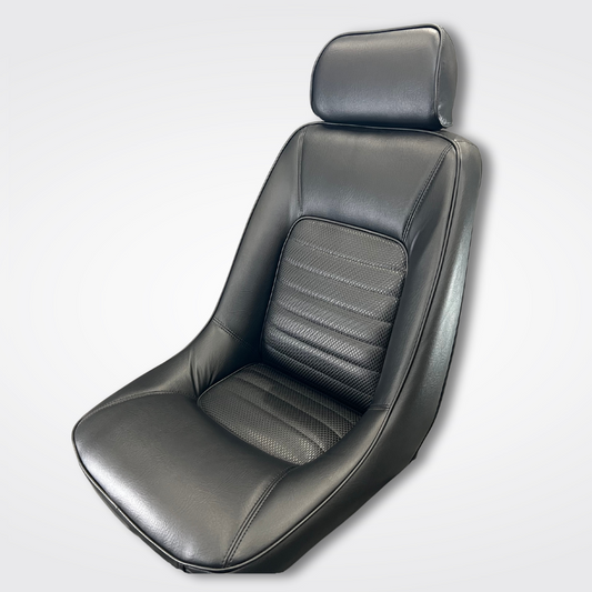A GT-R replica front seat for a KPGC10 Nissan Skyline 2000GT Hakosuka produced by MSpeed