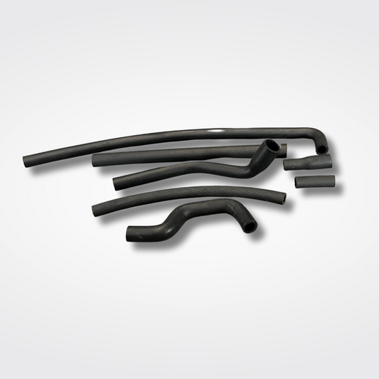 A 7 piece heater hose set for a KGC10 Nissan Skyline 2000GT Hakosuka produced by MSpeed