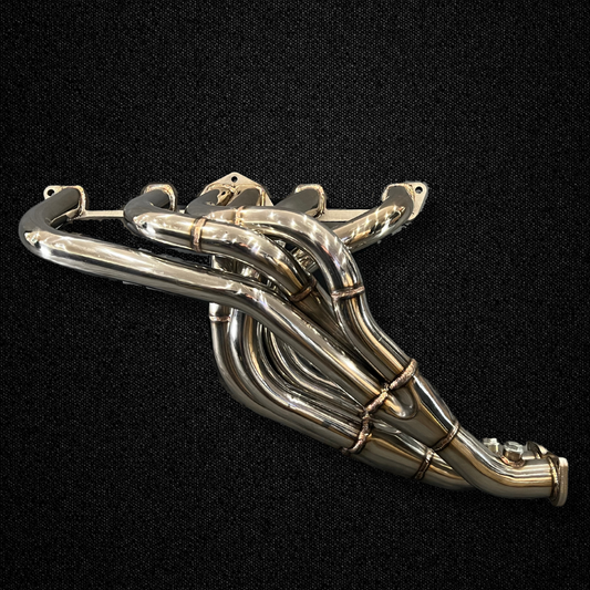 A stainless steel exhaust manifold for a KGC10 Nissan Skyline 2000GT Hakosuka produced by MSpeed