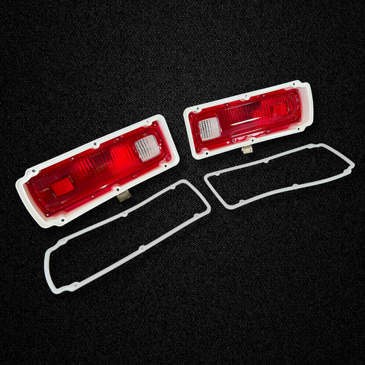 A set of tail light units for a 1970 GC10 Nissan Skyline 2000GT Hakosuka produced by MSpeed