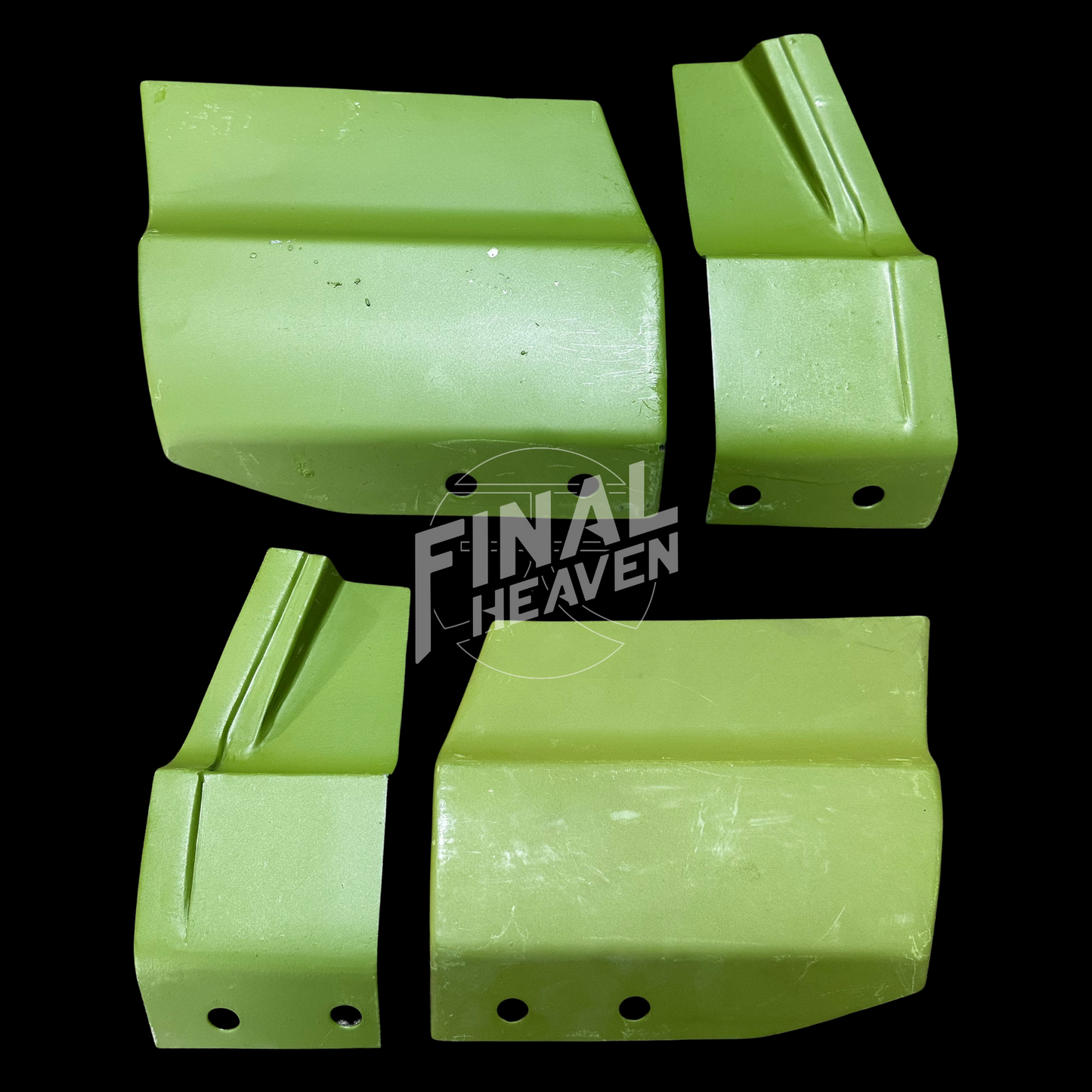A set of 1971-1977 Toyota Celica front lower fender rust repair panels produced by KF Vintage JDM