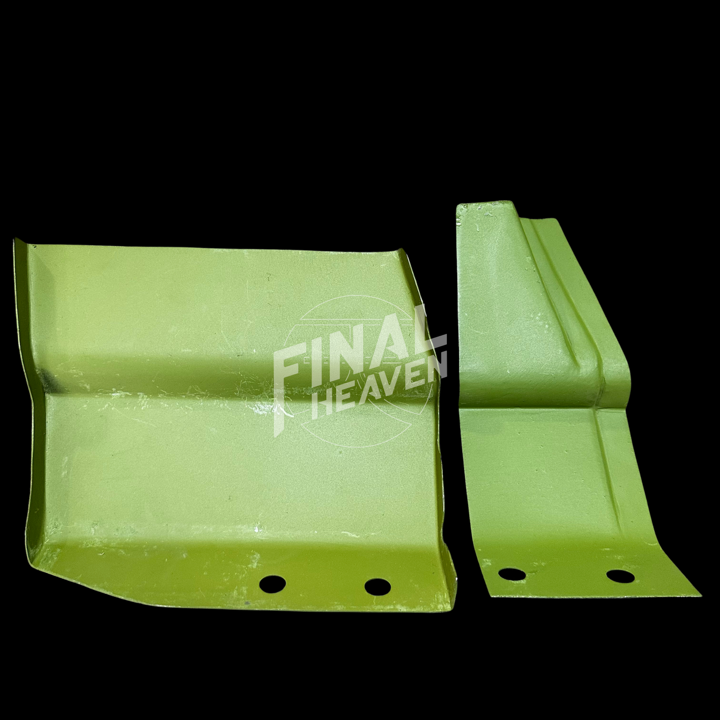 A set of 1971-1977 Toyota Celica front lower fender rust repair panels produced by KF Vintage JDM