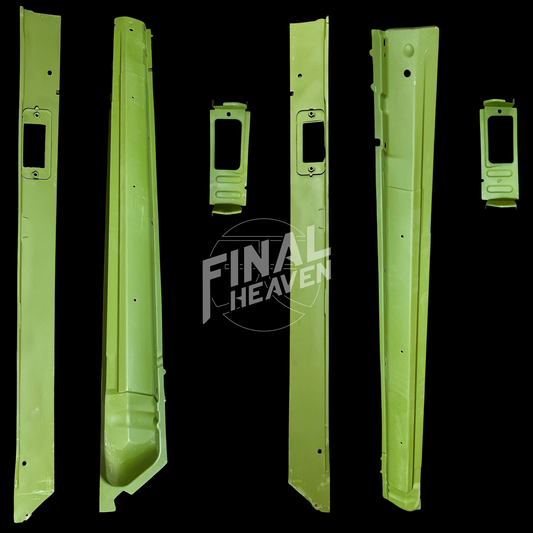 A set of Inner, Reinforcement and Outer Rocker rust repair panels for 1976 and 1977 Toyota Celica Liftback produced by KF Vintage JDM