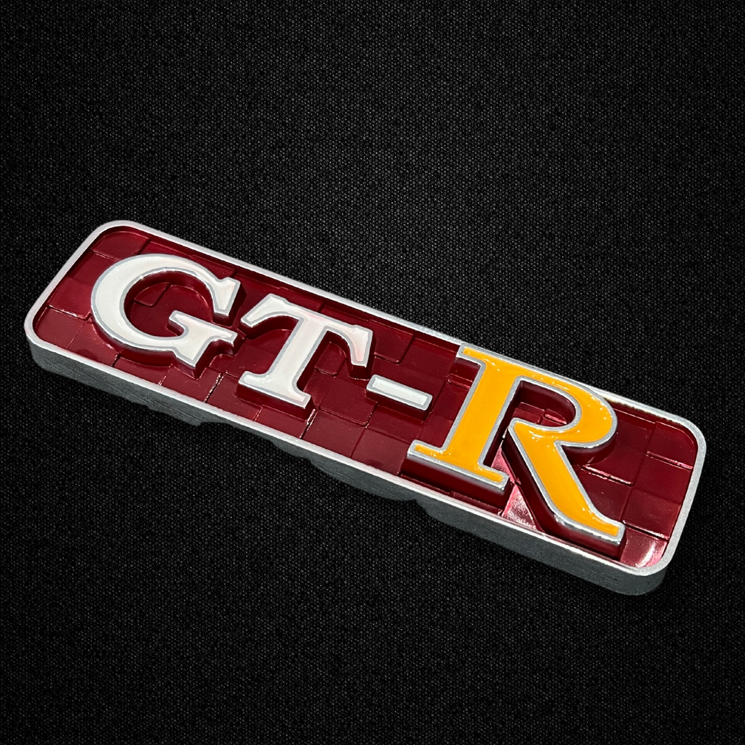 A GTR Rear Emblem for an early PGC10 Nissan Skyline 2000GT Hakosuka produced by MSpeed