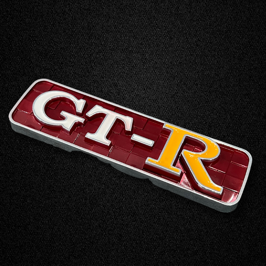 A GTR Rear Emblem for an early PGC10 Nissan Skyline 2000GT Hakosuka produced by MSpeed