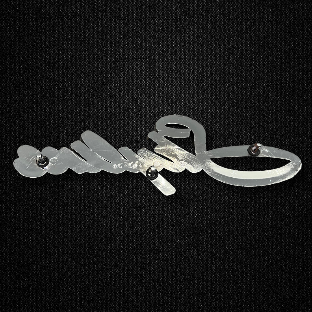 A SKYLINE front fender emblem for a KGC10 Nissan Skyline 2000GT Hakosuka produced by MSpeed