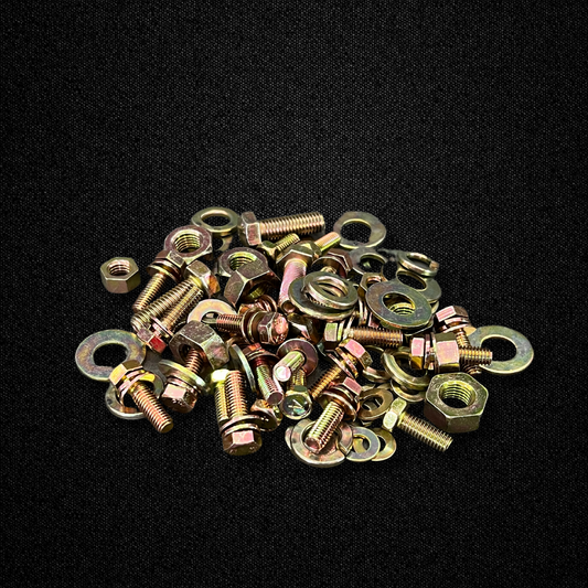 A set of engine bay bolts for a KGC10 Nissan Skyline 2000GT Hakosuka produced by MSpeed