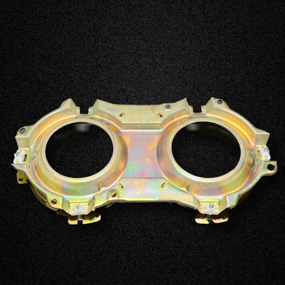 A set of headlight housings for a KGC10 Nissan Skyline 2000GT Hakosuka produced by MSpeed