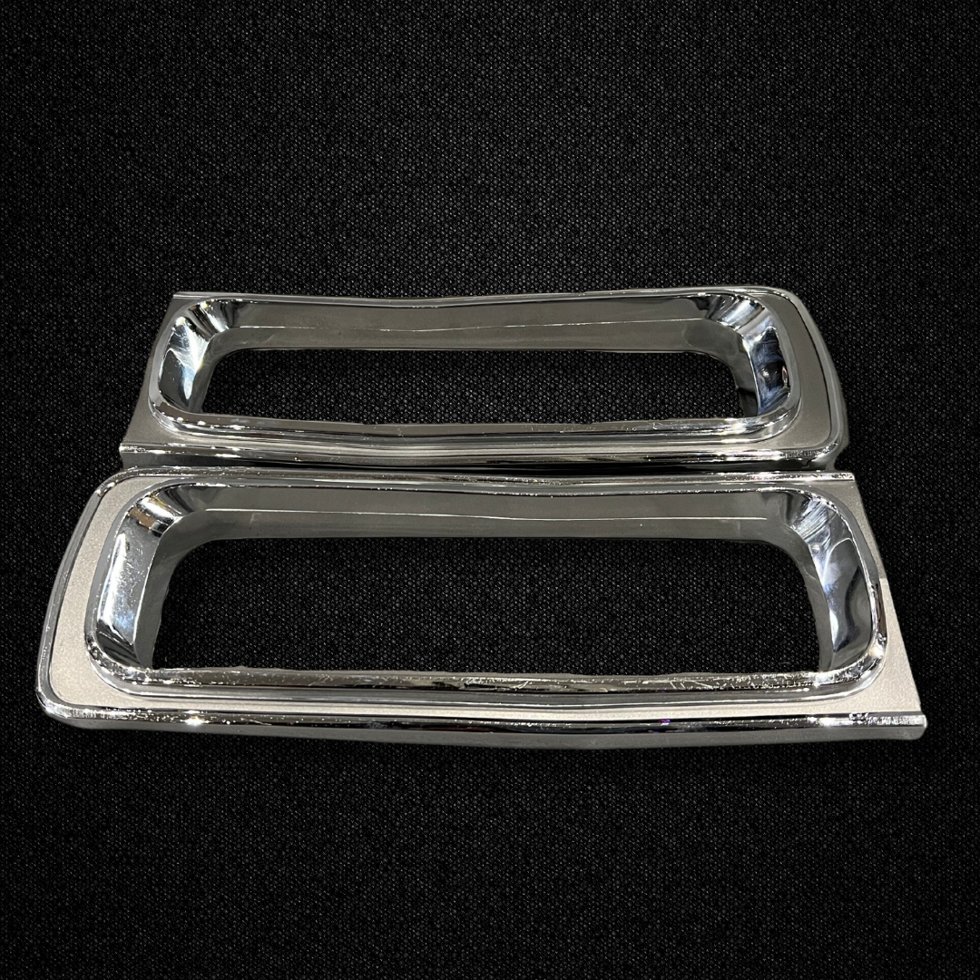 A set of tail light trims for a KGC10 Nissan Skyline 2000GT Hakosuka produced by MSpeed