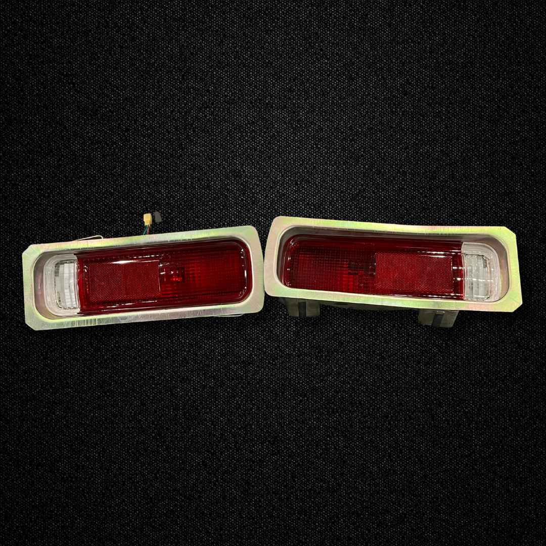A set of tail light units for a KGC10 Nissan Skyline 2000GT Hakosuka produced by MSpeed